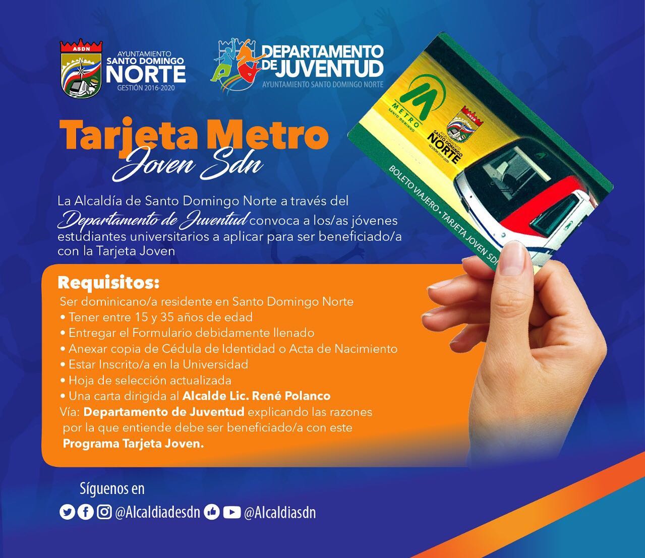 Formulario Tarjeta Metro Joven SDN : Ayuntamiento Municipal de Santo  Domingo Norte